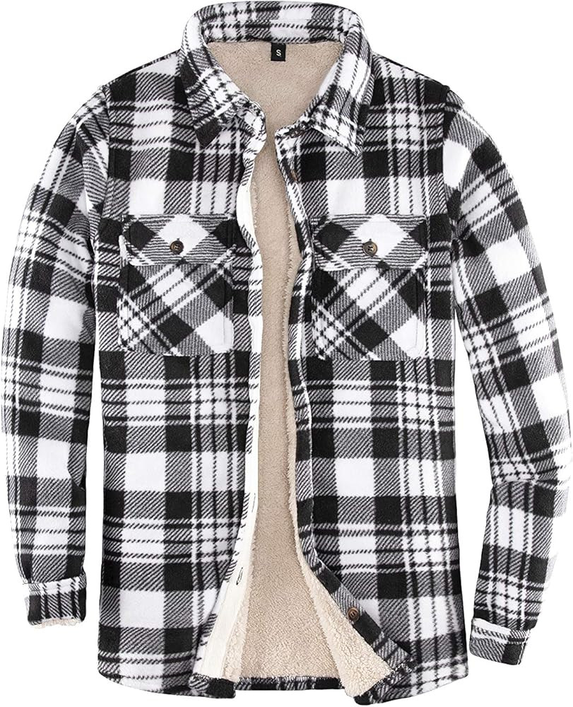 Womens Sherpa Fleece Lined Flannel Shirt Jacket Warm Button Up Plaid Shirt Jac (Sherpa Fleece Thr... | Amazon (US)