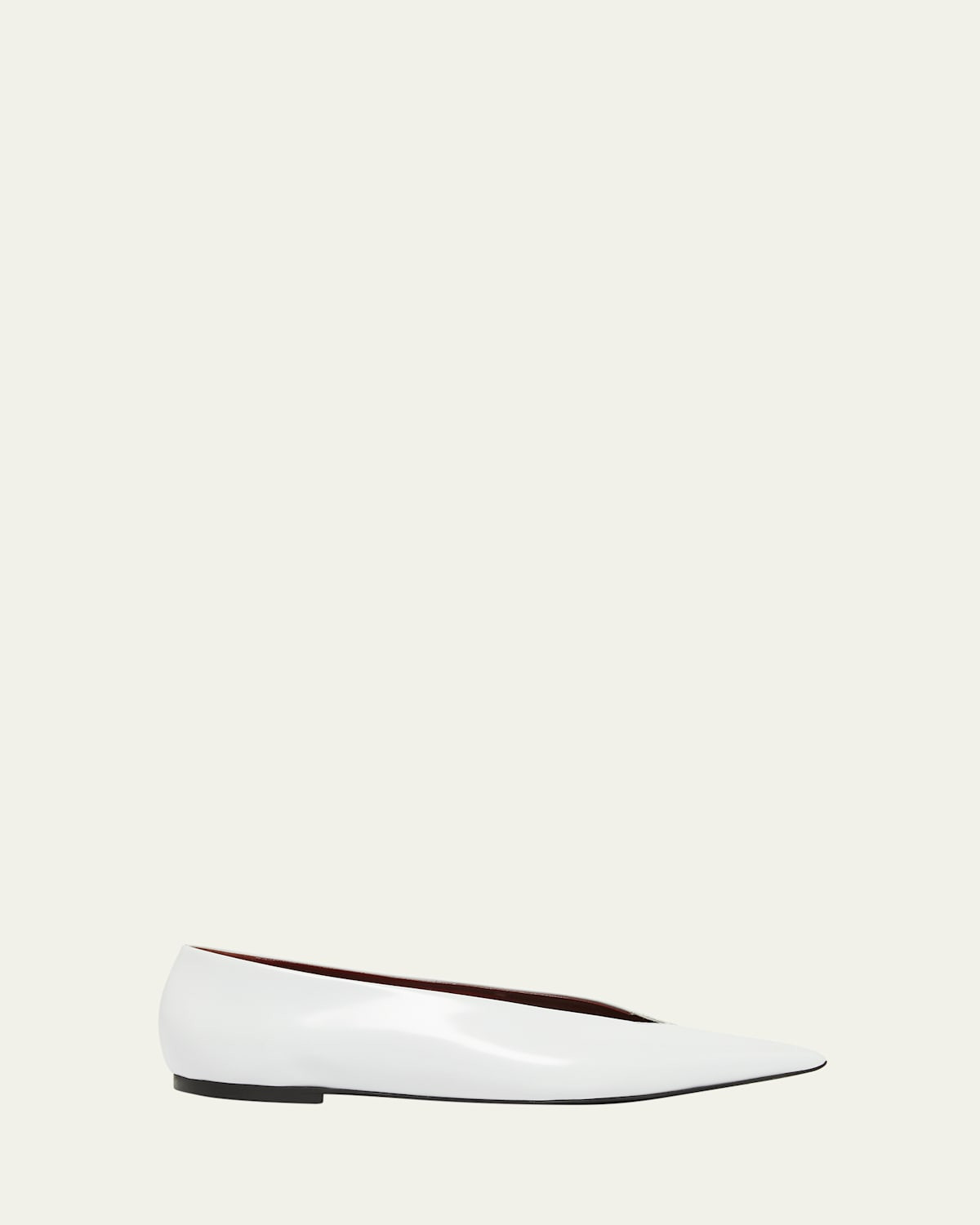 Slash Polished Leather Ballerina Flats | Bergdorf Goodman