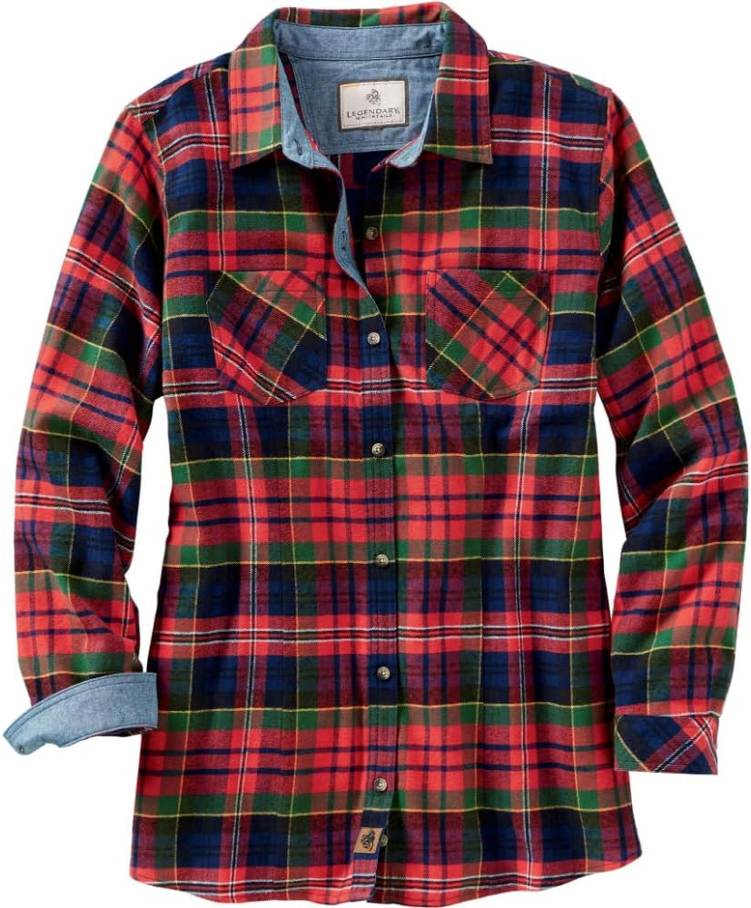 Legendary Whitetails Women’s Long Sleeve Plaid Flannel Button Up Shirt 100% Cotton | Amazon (US)