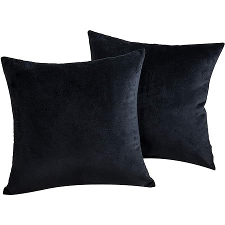 WLNUI Set of 2 Christmas Decorative Black Fluffy Pillow Covers New Luxury Series Merino Style Fau... | Amazon (US)