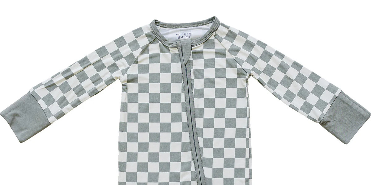 Mebie Baby Light Green Checkered Bamboo Zipper | Mebie Baby