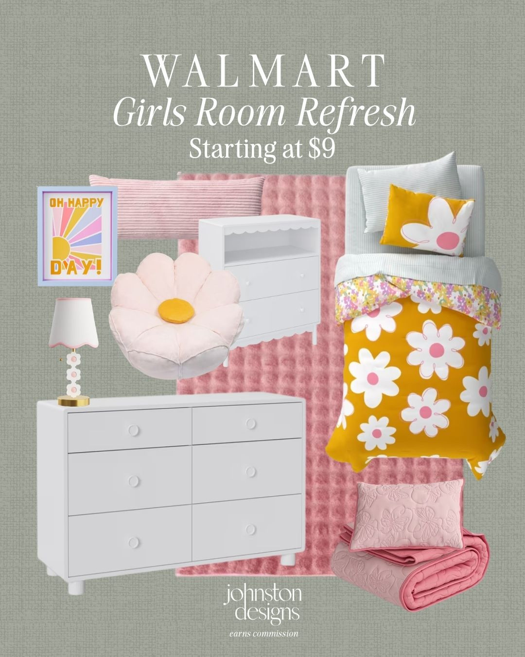 A bright and playful girls room refresh filled with sweet pink details, daisy accents and cheerful pieces that make the whole space feel fun and fresh. 🌼

Walmart girls room, room refresh, kids bedroom, daisy decor, pink bedding, white dresser, flower chair, kids rug, girls bedding, playful decor, bedroom finds, affordable home, walmart home, cute decor, kids furniture, colorful room, bedroom inspo, cheerful style 

 #LTKmomlife #LTKHome #LTKKids