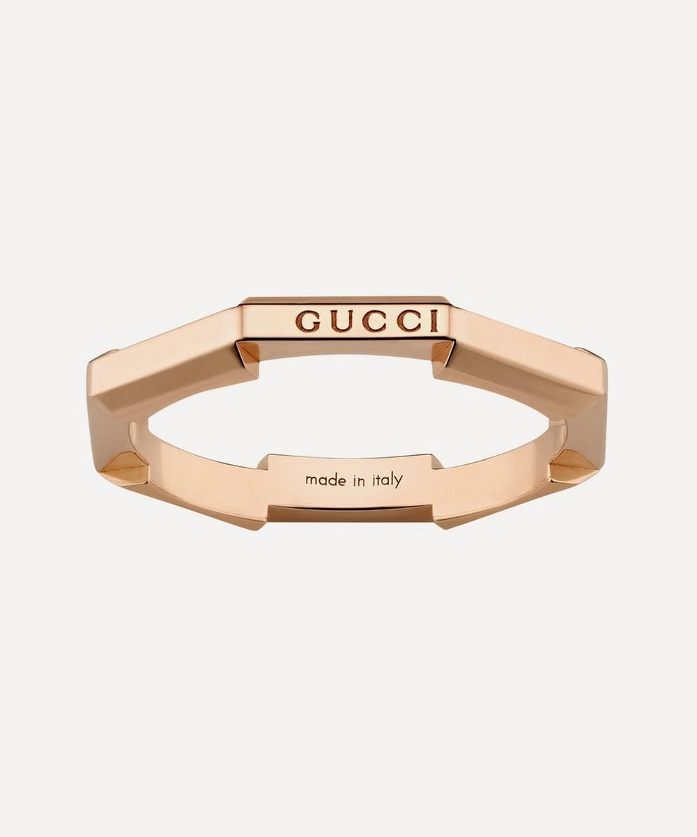 18ct Rose Gold Link to Love Mirrored Ring | Liberty London (UK)