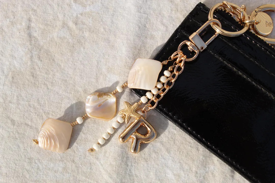 Personalized Initial Keychain: Shell Bag Charm, Custom Gift for Her, Starfish Coastal Handmade Be... | Etsy (Global)