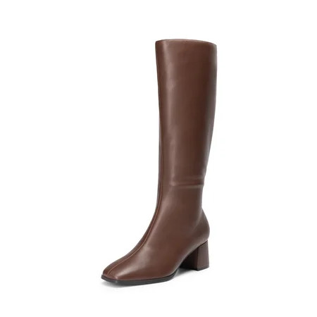 DREAM PAIRS Cowboy Boots for Women Cowgirl Knee High Boots Comfortable Pull On Zipper Chunky Heel Pointed Toe Embroidered Western Boots | Walmart (US)