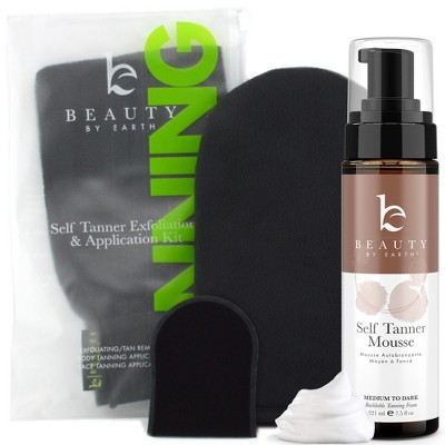 Beauty by Earth Self Tanner Mousse 7.5oz and Application Kit - Medium to Dark | Target