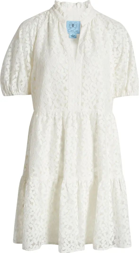 Puff Sleeve Babydoll Lace Minidress | Nordstrom