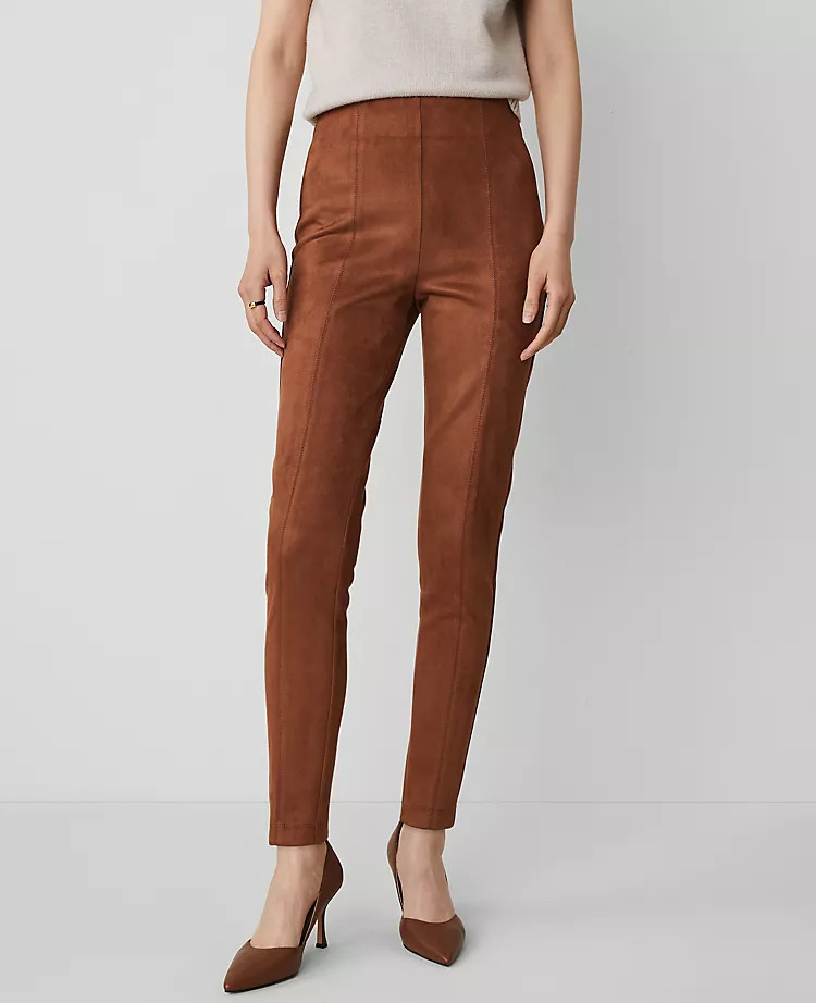 The Seamed Legging in Faux Suede | Ann Taylor (US)