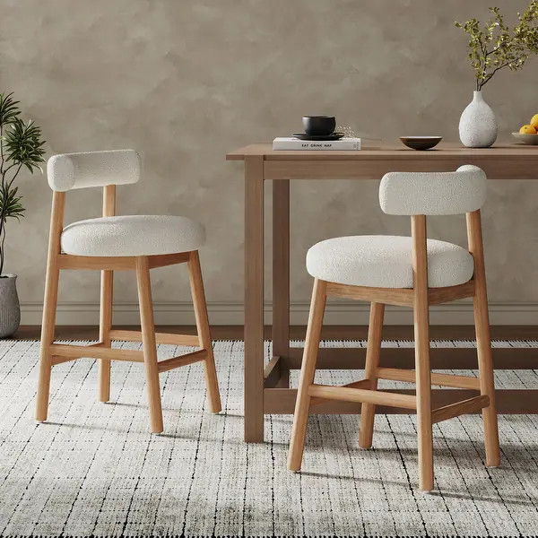 Christopher Knight Home - Riven Rubberwood Upholstery Counter Stool - Bed Bath & Beyond - 4282488... | Bed Bath & Beyond
