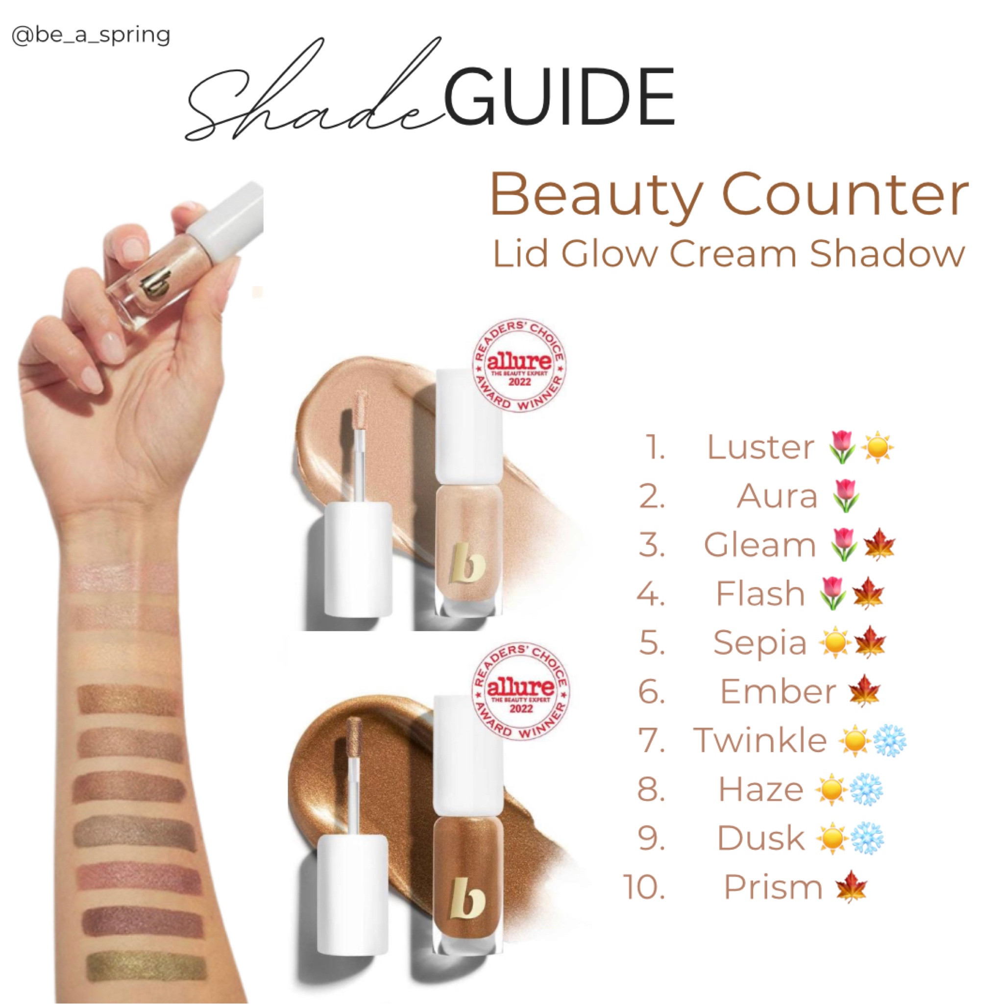 Beauty Counter Lid Glow Cream Shadow by season

#hocspring #hocautumn #hocwinter #hocsummer

#LTKSeasonal #LTKbeauty #LTKGiftGuide