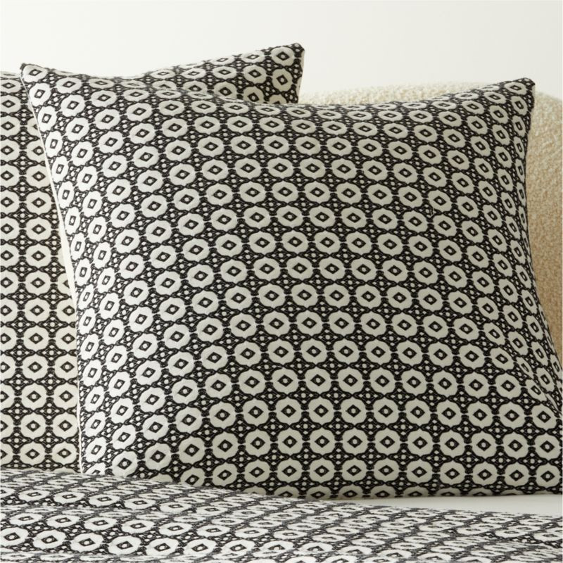 Melina Organic Cotton Black and Warm White Euro Pillow Shams Set of 2 + Reviews | CB2 | CB2