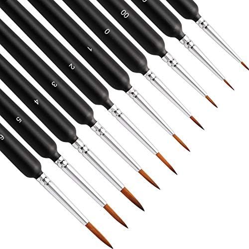 10Pcs Miniature Paint Brushes, Detail Fine Tip Paint Brushes Set with Ergonomic Handle - Suitable... | Amazon (US)
