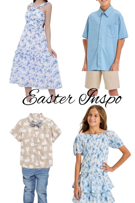 Here's some last minute family Easter outfit, inspiration! Target, old navy and Amazon! Order today to coordinate blues💙🐰 #easteroutfit #easter2024 #targetfinds #easterphotos #bluefloral 

#LTKSeasonal #LTKkids #LTKfamily