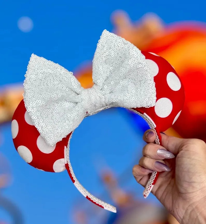 Classic Red Minnie Ears, Polka Dot Disney Headband - Etsy | Etsy (US)