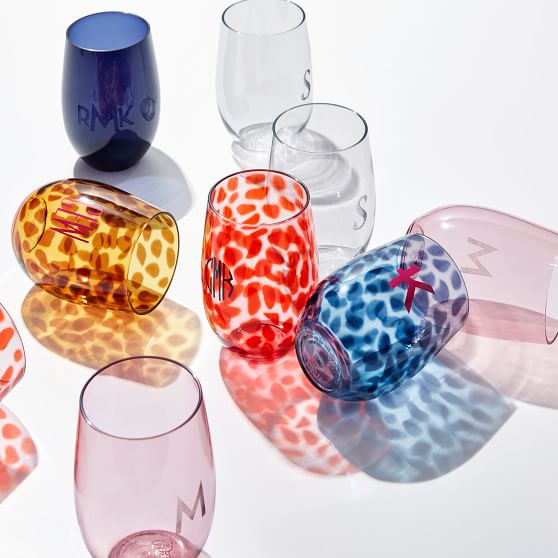 Animal Print Acrylic Stemless Wine Glasses | Mark and Graham | Mark and Graham