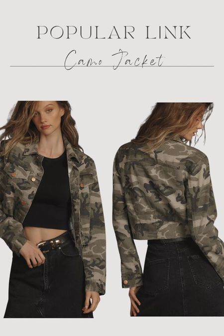 Camo print jacket, fits TTS I got a size medium. Has a little bit of stretch to it, very comfortable and slightly cropped with a raw hem. Current on sale too! 

#LTKFindsUnder100 #LTKOver40 #LTKSaleAlert