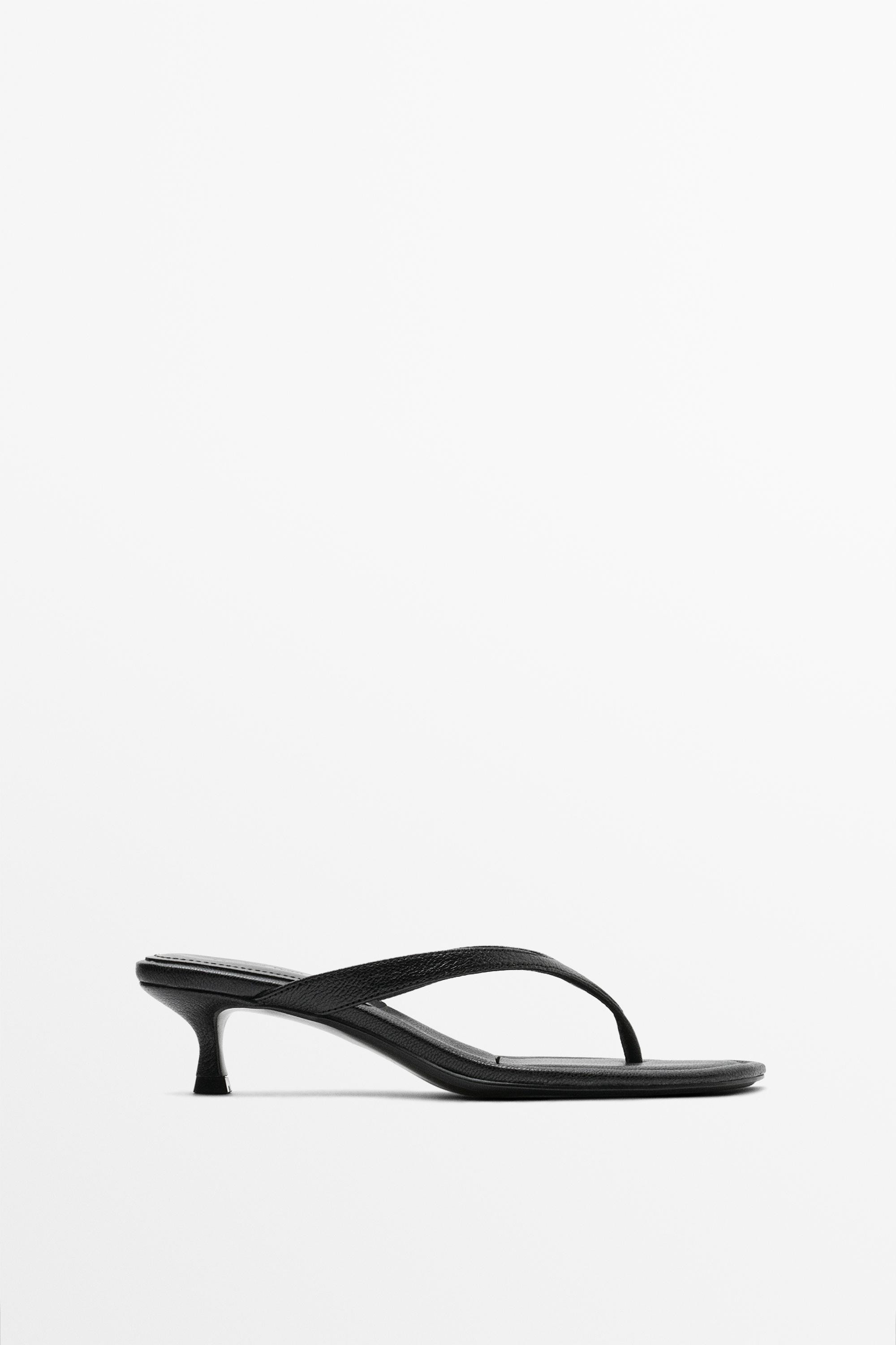 Ledersandale mit Absatz | Massimo Dutti DE