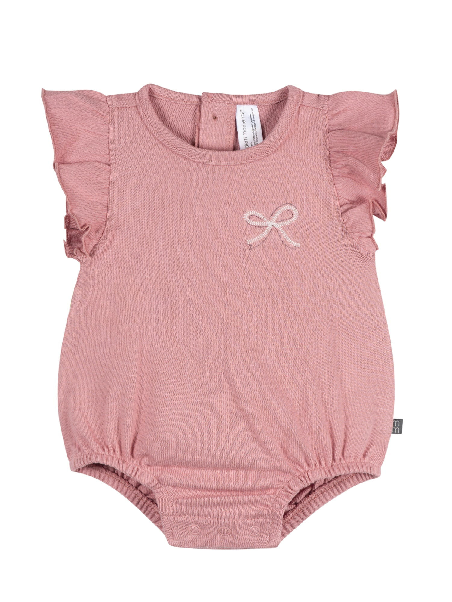 Modern Moments by Gerber Baby Girl Organic Dumpling Romper, Sizes 0/3 Months - 24 Months | Walmart (US)