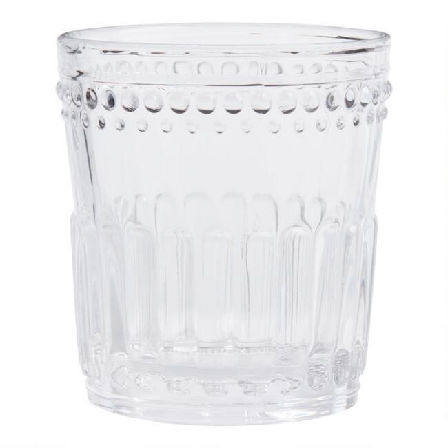 Clear Pressed Glass Double Old Fashioned Glasses Set of 4 | World Market