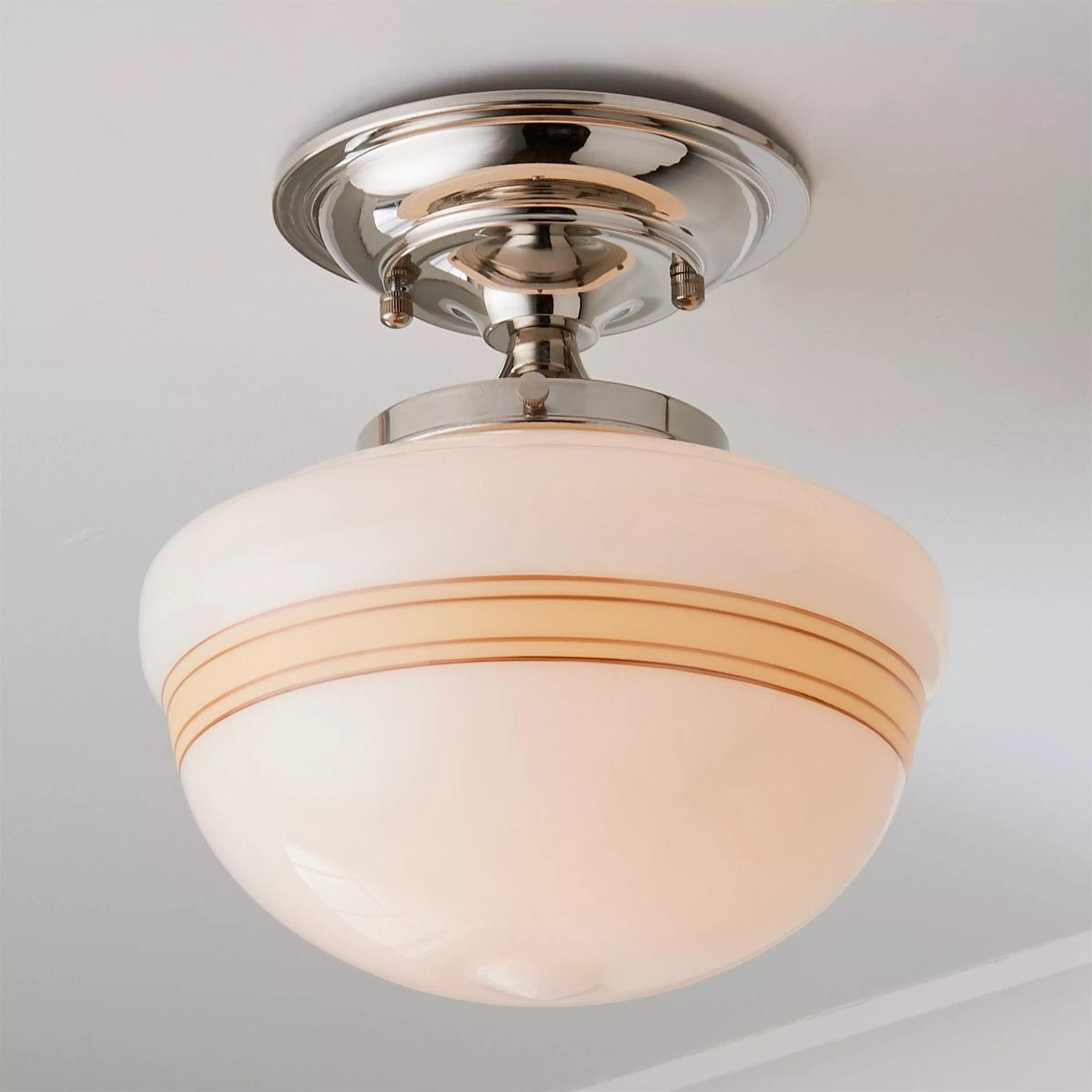 Striped Schoolhouse Semi-Flush Ceiling Light | Shades of Light