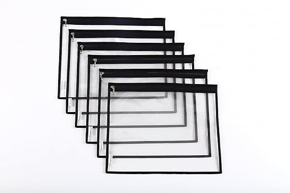 Augbunny Multi-Purpose Water Resisitant Clear PVC Organizer Bag Pouch with Zipper Closure 6-Pack | Amazon (US)