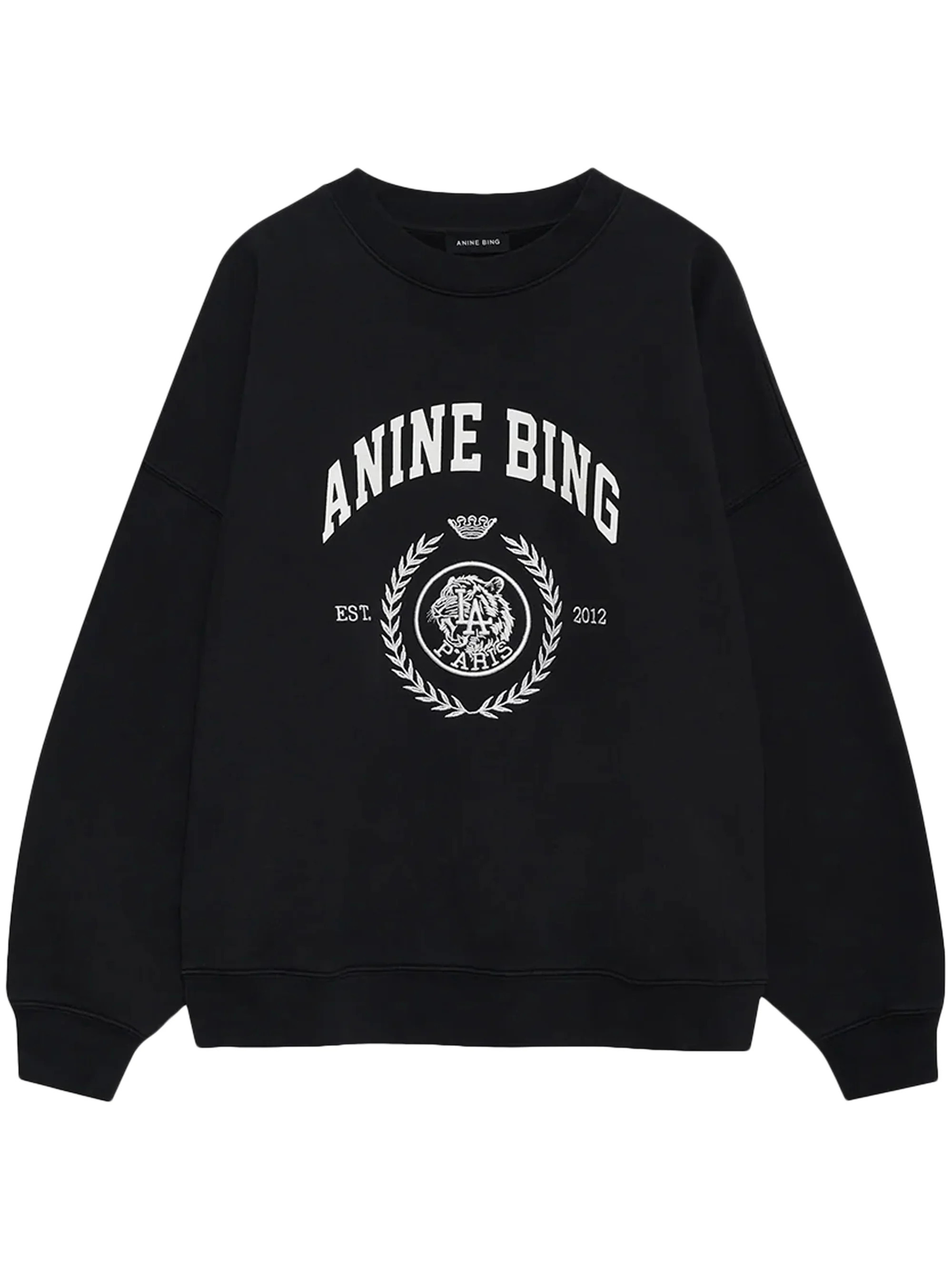 Collegiate-Graphic Black Sweatshirt with Relaxed Fit | Shop Simon