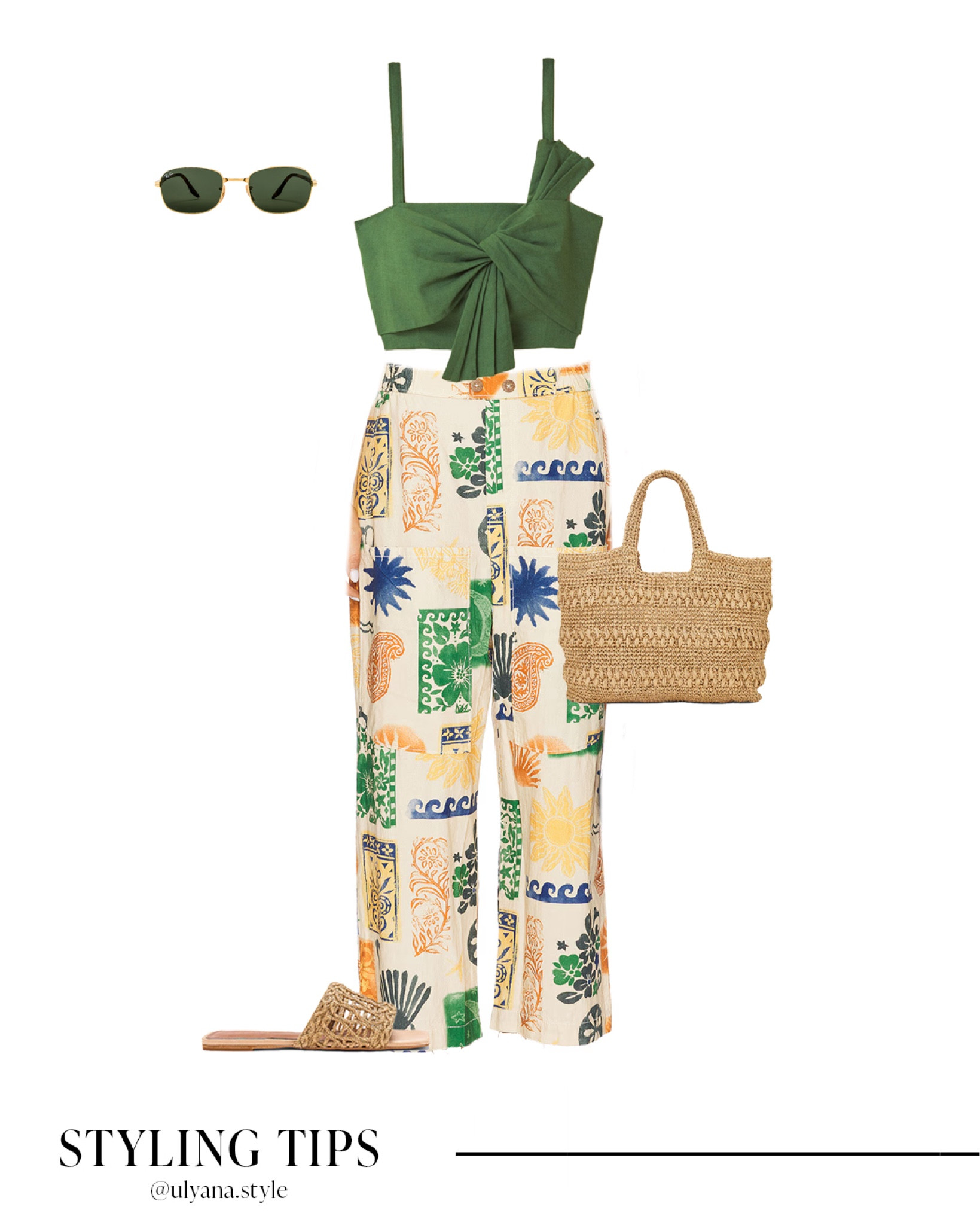 This breezy pull-on pant and bow top combo, paired with rattan sandals, a beach tote, and chic sunglasses, is perfect for resort wear and sunny escapes.
.
.
.
.
.
.
Resort wear | resort vacation outfits | resort style | vacation outfits | vacation looks | pants outfit | beach pants | cream pants | vacation pants | beach outfits | beach bag | cute tops | front tie tops | summer tops | beach sandals | summer sandals | straw bag | woven bag | outfit inspo | outfit ideas | 

#LTKSeasonal #LTKHoliday #LTKU #LTKSaleAlert #LTKGiftGuide #LTKWorkwear #LTKTravel #LTKShoeCrush #LTKItBag 

#LTKFindsUnder100 #LTKStyleTip #LTKFindsUnder50