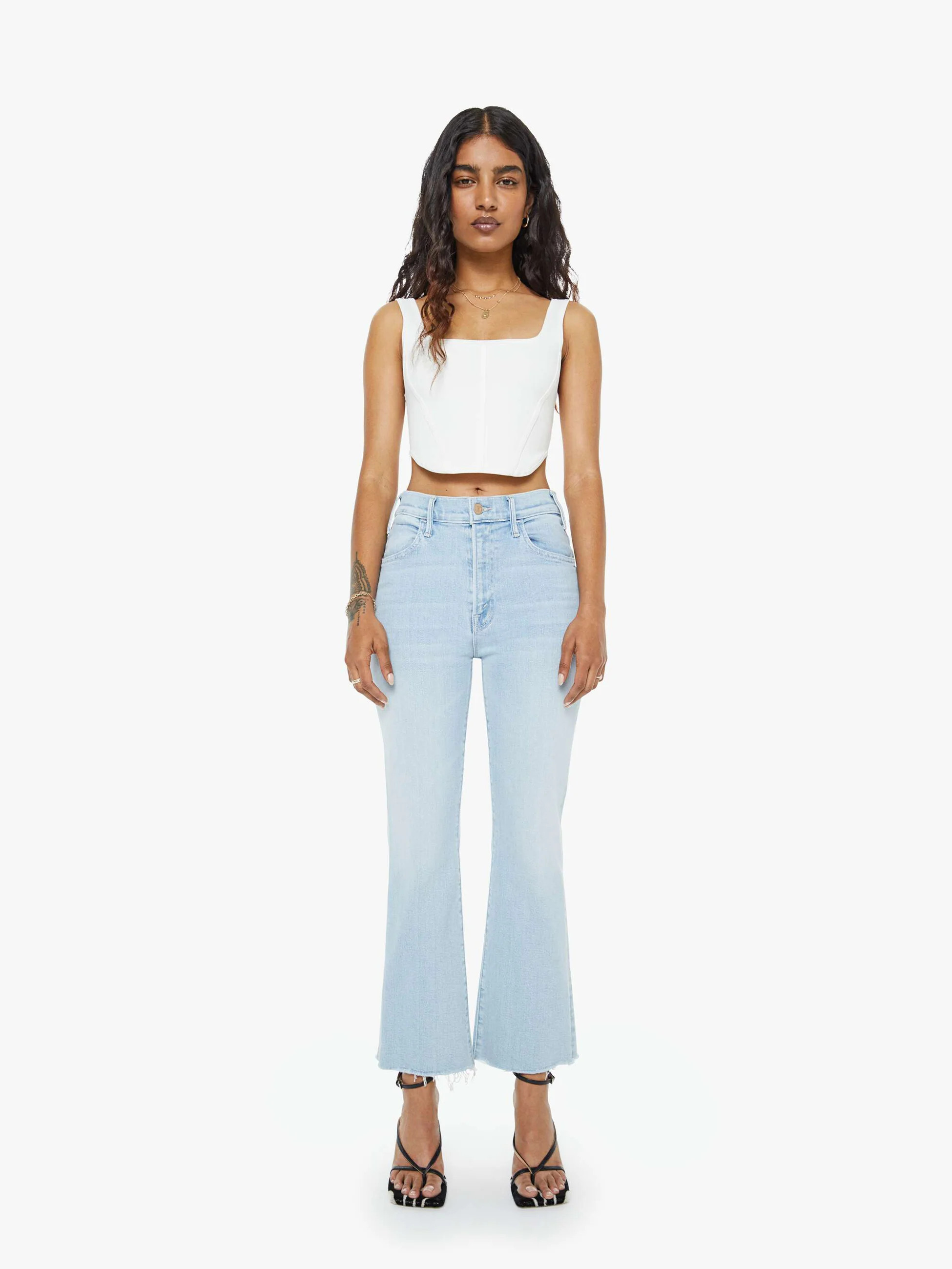 PETITES The Lil Hustler Ankle Fray - Ball's In Your Court | Mother Denim