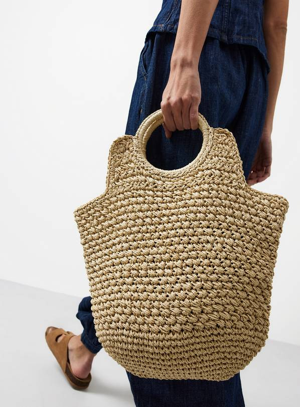 Natural Straw Slouch Bag One Size | Tu Clothing