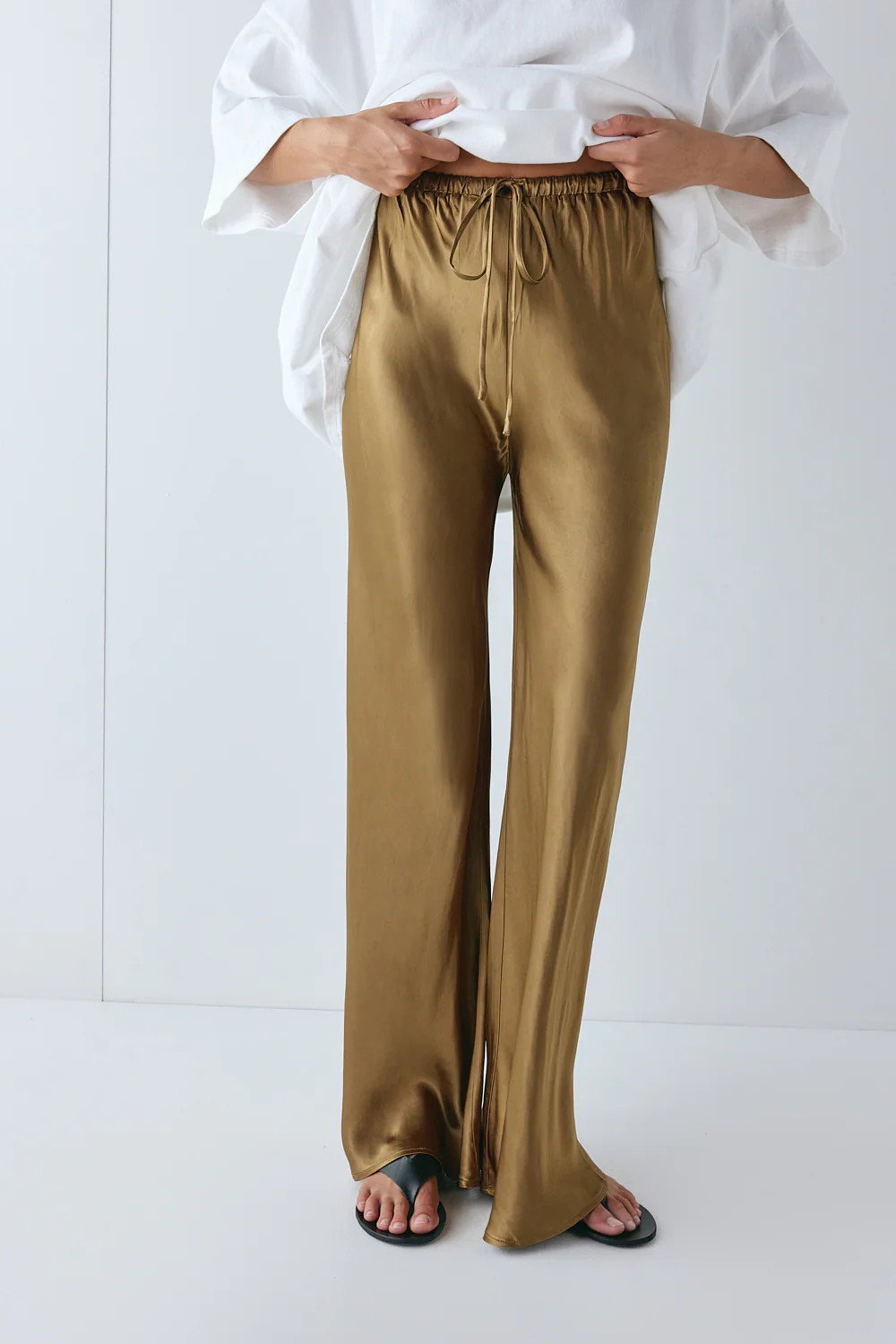 Rae Satin Pants Copper | VRG Grl