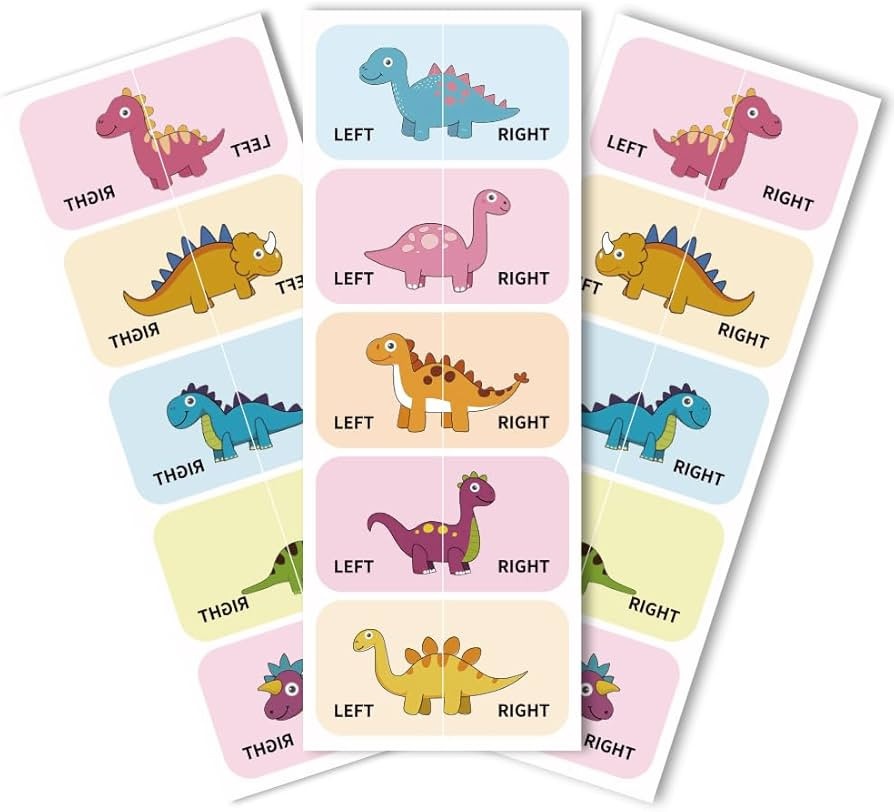 Peacoblue Shoes Stickers for Shoes Learning Left Right, Dinosaurs 100pcs(50 Pairs) Self-Adhesive ... | Amazon (US)