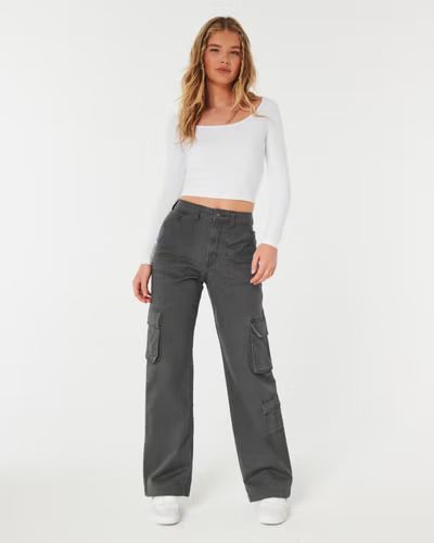 Ultra High-Rise Ripped Light Wash Mom Jeans | Hollister (US)