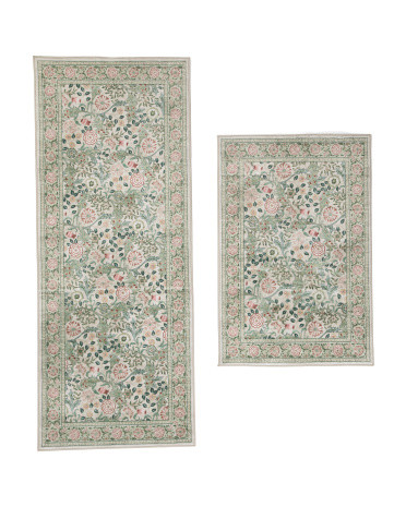 2pk Washable Wilhemina Scatter Rug And Runner Set | TJ Maxx