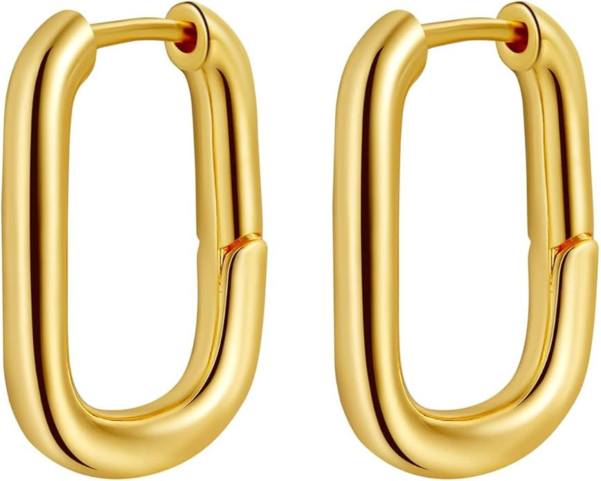 Amicon Chunky Gold Stud Earrings for Women 14k Gold Plated Hypoallergenic Earrings Statement Tren... | Amazon (US)