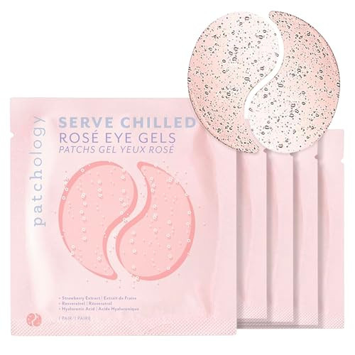 Patchology Serve Chilled Rosé Hydrating Under Eye Patches – Hyaluronic Acid & Antioxidant-Infused Eye Masks to Reduce Dark Circles, Puffiness & Fine Lines - Ideal Skincare Essentials (5 Pairs) | Amazon (US)