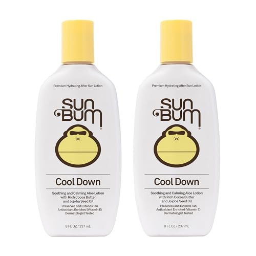 Sun Bum Cool Down Aloe Vera Lotion Vegan After Sun Gel With Cocoa Butter To Soothe and Hydrate Sunburned Skin, 8 oz (Pack of 2) | Amazon (US)