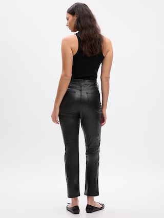 High Rise Vegan Leather Vintage Slim Pants | Gap (US)