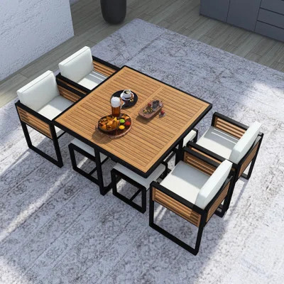 9-Pieces Acacia Wood Patio Dining Set | Wayfair North America