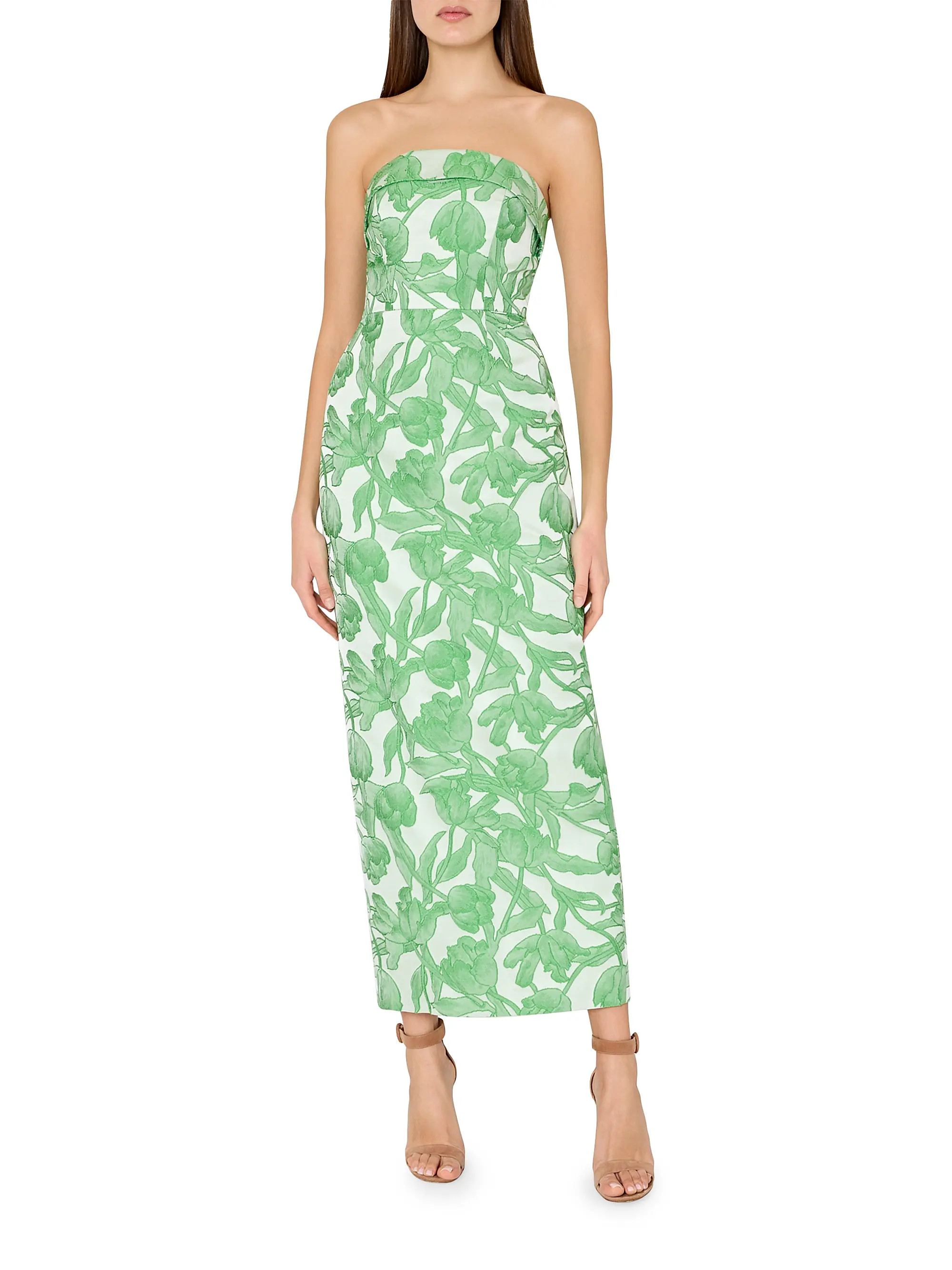 Tulip Floral Jacquard Strapless Maxi Dress | Saks Fifth Avenue