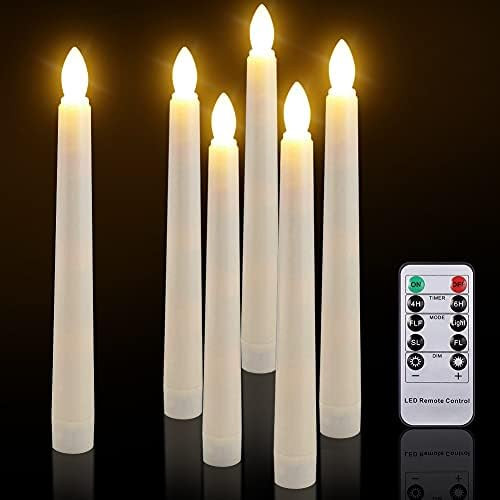 LED Taper Candles with Remote Timer, Ymenow Set of 6 Battery Operated Window Candles Flickering Flam | Amazon (US)