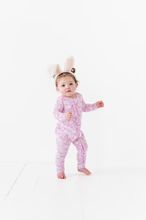 Flower Bunny Ruffle Convertible Footed Onesie | Little Pajama Co.