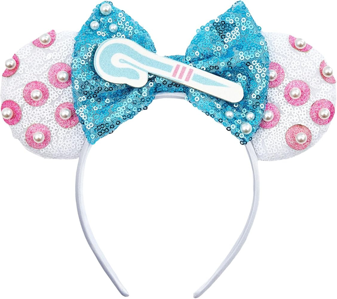 Mouse Ear Headbands for Women Giltter Bow Headband for Girls Birthday Party Decorations | Amazon (US)