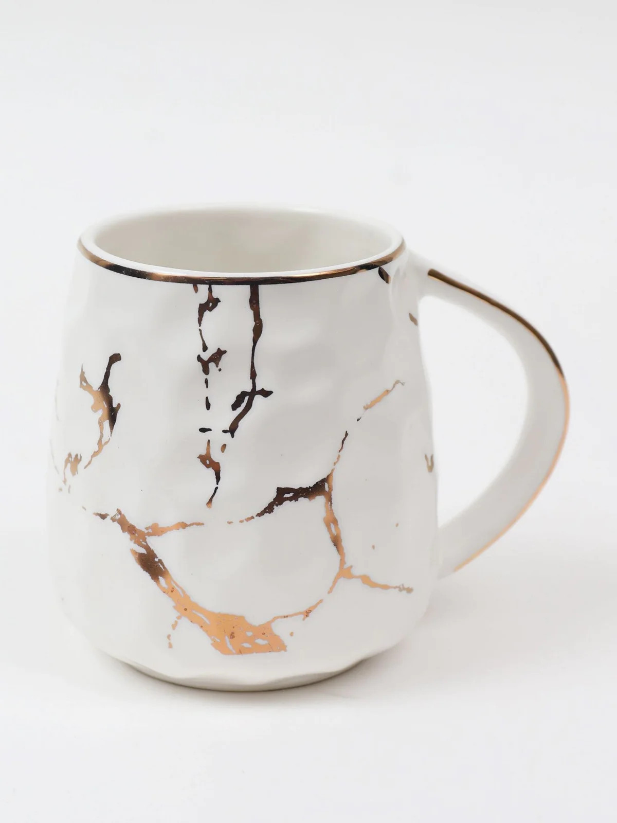 Metallic Gold Marble Print Mug with Hammered Texture | Inspire Me! Home Decor