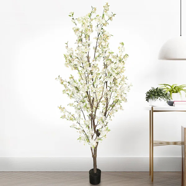 Artificial Cherry Blossom Tree in Pot | Wayfair North America