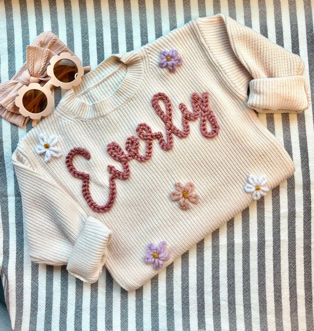 Custom Name Sweater Personalized Name Sweater Hand - Etsy | Etsy (US)