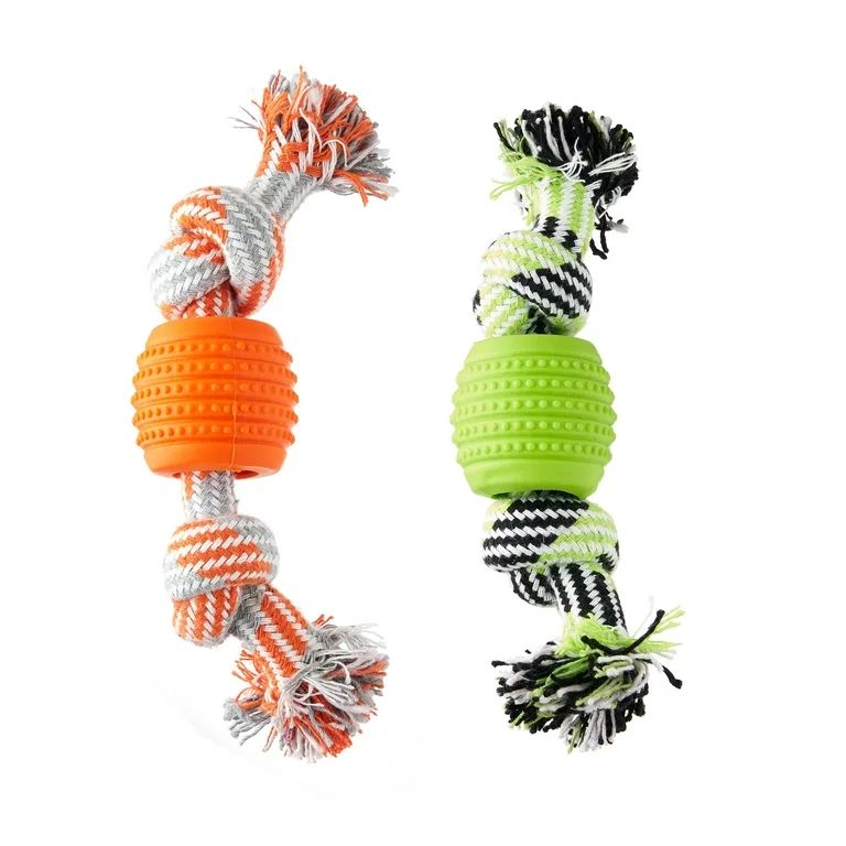 Vibrant Life Double Dental Dog Rope Toy, Small, Chew Level 1, Assorted Colors, 1 Pack | Walmart (US)