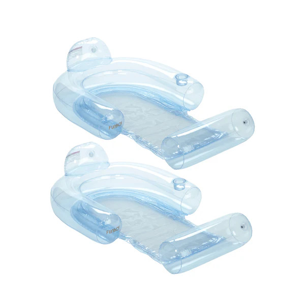 Mesh Chair Float Clear Blue, 2-Pack | FUNBOY