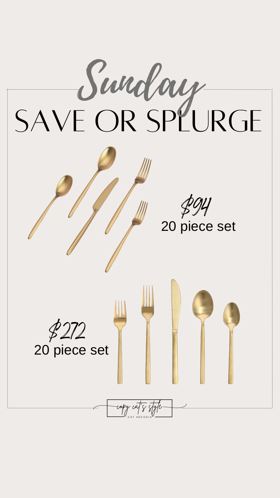 Save or splurge on matte gold flatware. Look for less Pottery Barn vs Amazon flatware.  

#LTKfoodie #LTKHome #LTKSaleAlert