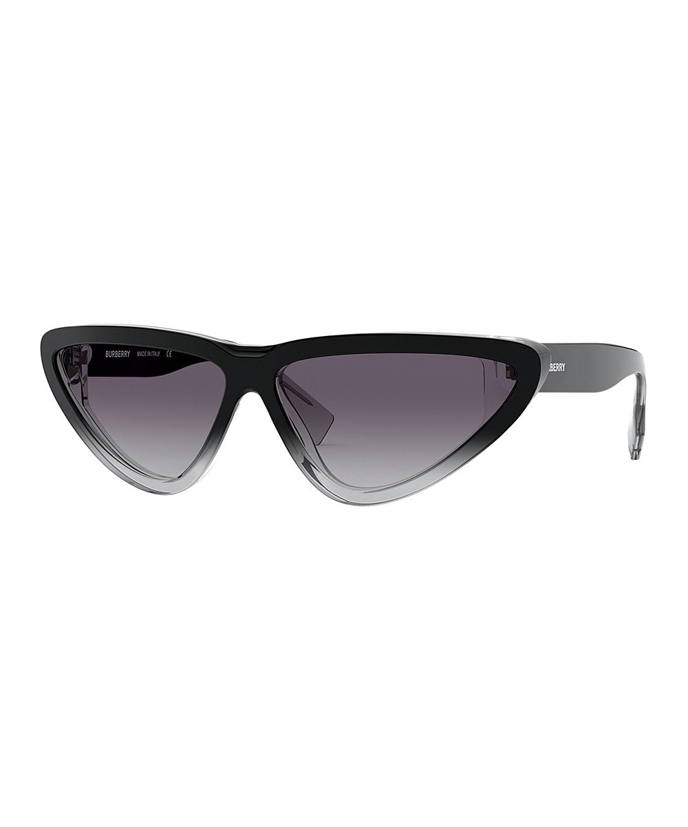 Burberry Women's Sunglasses TOP - Top Black & Transparent Gradient Triangle Cat-Eye Sunglasses | Zulily