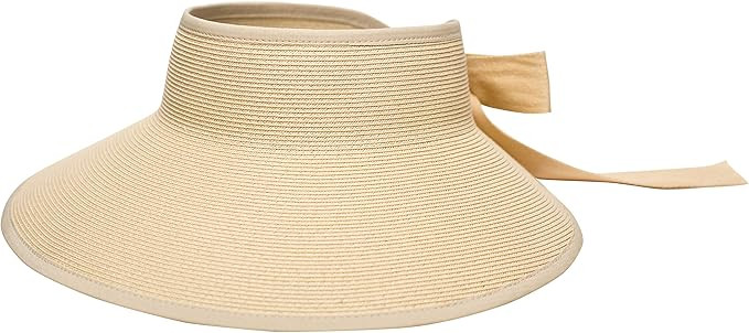 Pineapple&Star Vienna Visor Women’s Summer Sun Straw Packable UPF 50+ Beach Hat | Amazon (US)